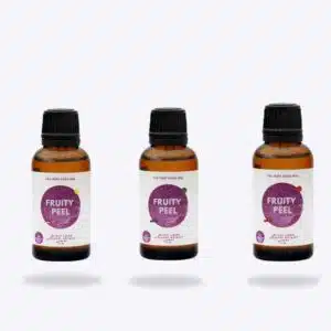 Three packs of Fruity Peel. A pack of each concentration (face 20% + intimate areas 40% + hands and feet 60%) at a very special discount