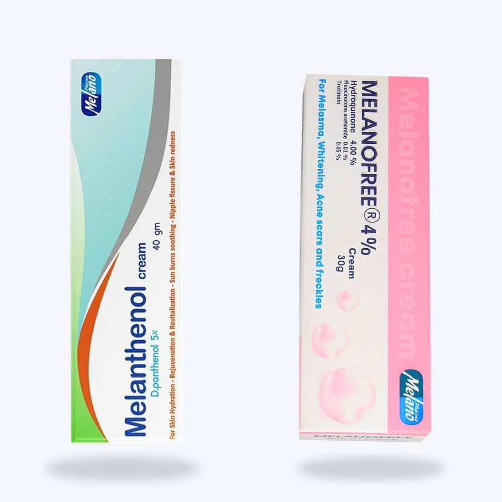 Melanofree and Melanthenol Brightening Pack, Melanofree Skin Brightening Cream and Melanthenol Skin Moisturizer